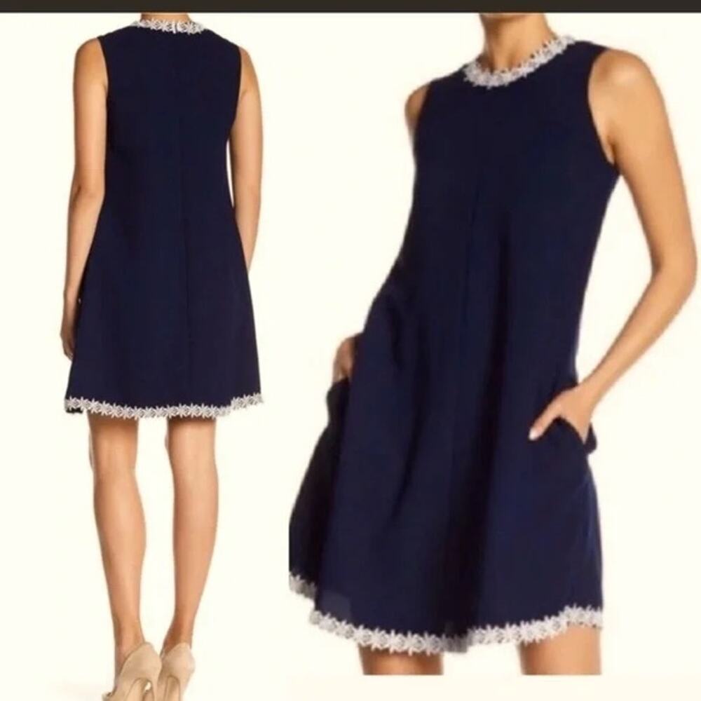 Nanette Lepore Floral Appliqué Sleeveless Dress Size 6 Black - Picture 7 of 7